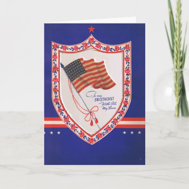 Vintages militärisches Valentin Feiertagskarte (Vorderseite)