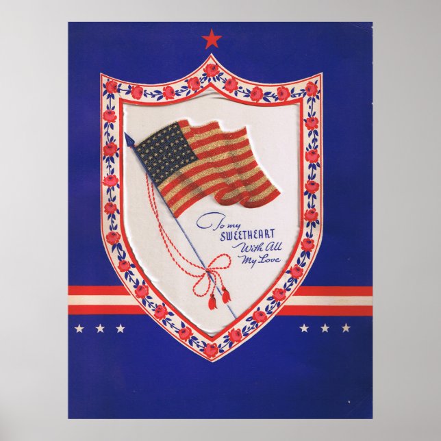 Vintages militärisches Valentin Poster (Vorne)