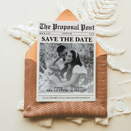 Vintages Minimalistisches Hochzeitungs-Foto Save The Date