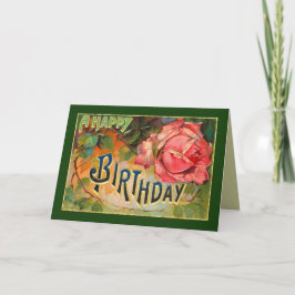 Vintages mit Blumenalles Gute zum Geburtstag Karte