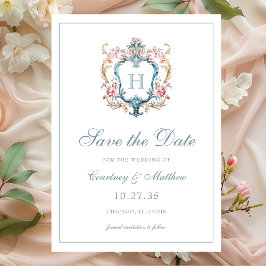 Vintages Mit Monogramm Wappen Save The Date
