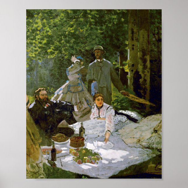 Vintages Mittagessen auf dem Gras Claude Monet Poster (Vorne)