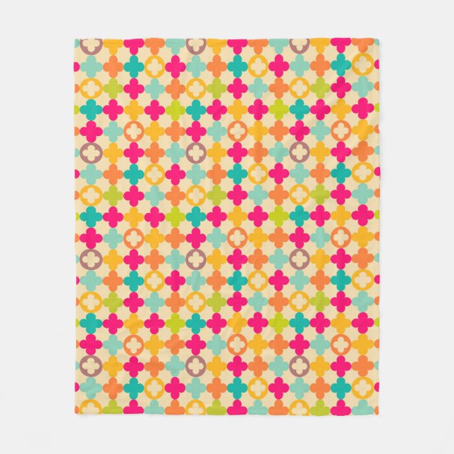 Vintages mittelalterliches Rosettemuster Fleecedecke (Vorderseite)