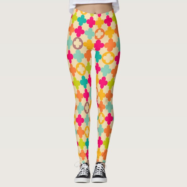 Vintages mittelalterliches Rosettemuster Leggings (Vorderseite)