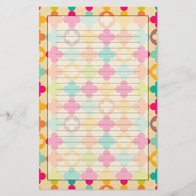 Vintages mittelalterliches Rosettenmuster Briefpapier (Vorderseite)