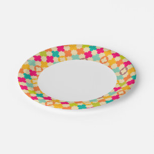 Vintages mittelalterliches Rosettenmuster Pappteller