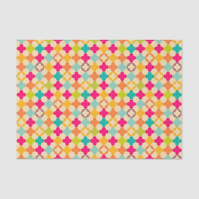 Vintages mittelalterliches Rosettenmuster Seidenpapier (Vorderseite)