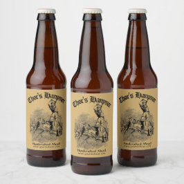 Vintages mittelalterliches Wikingverhalten Bierflaschenetikett