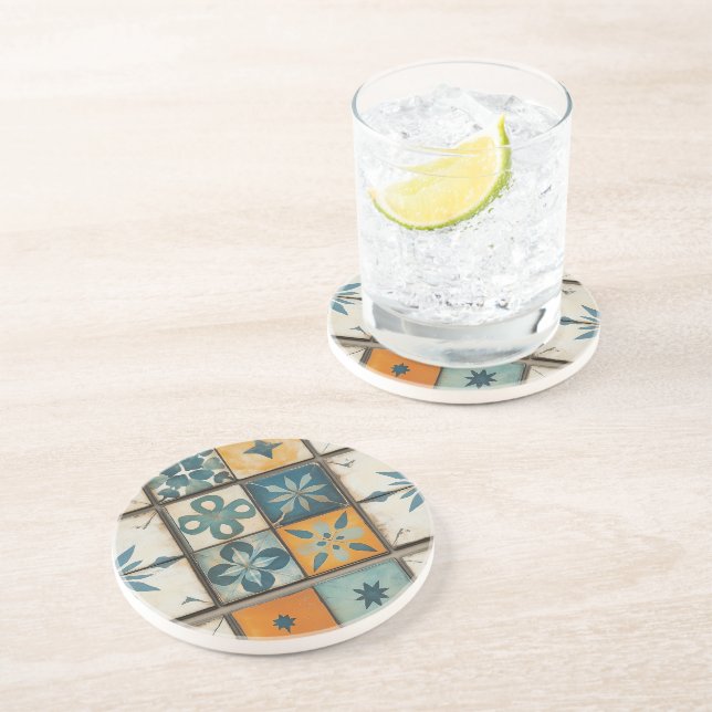 Vintages Mittelmeer Sandstein Untersetzer (Seite)