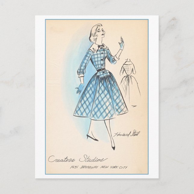 Vintages Modedesign für Kleidung, Creators Studios Postkarte (Vorderseite)