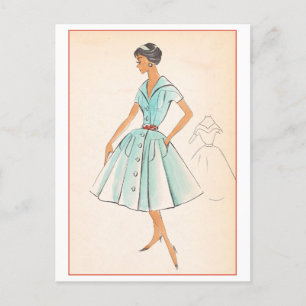 Vintages Modedesign für Kleidung, Creators Studios Postkarte