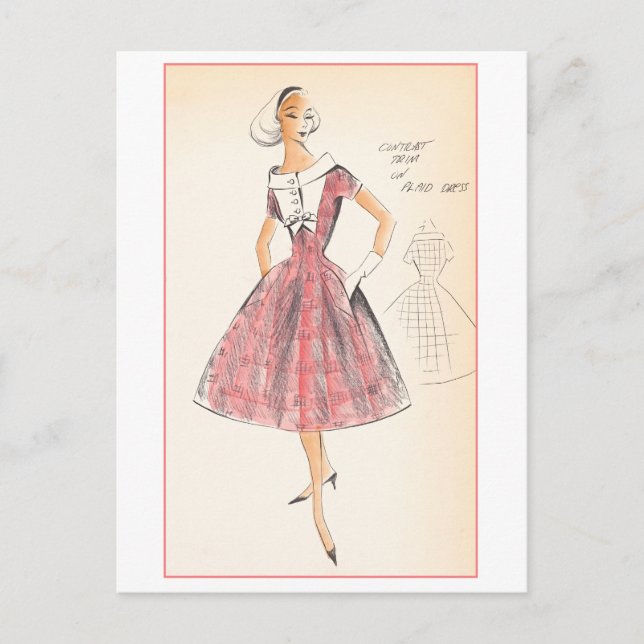Vintages Modedesign für Kleidung, Creators Studios Postkarte (Vorderseite)