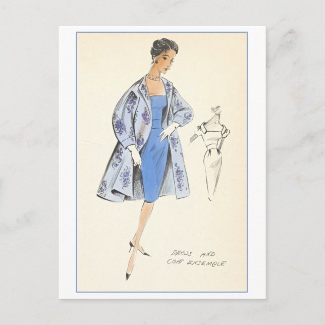 Vintages Modedesign für Kleidung, Creators Studios Postkarte (Vorderseite)
