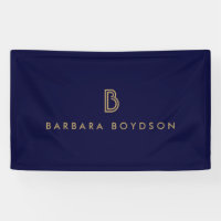 Vintages Modern-Gold/Schwarz-Monogramm-Logo