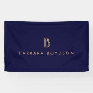 Vintages Modern-Gold/Schwarz-Monogramm-Logo Banner