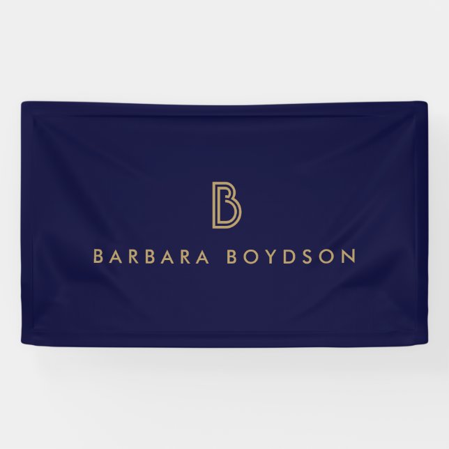 Vintages Modern-Gold/Schwarz-Monogramm-Logo Banner (Horizontal)