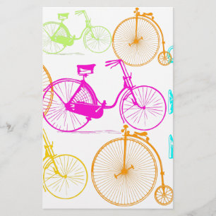 Vintages modernes Bikemodell leuchtendes Neonmuste Briefpapier