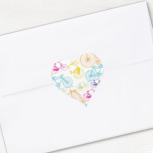 Vintages modernes Bikemodell leuchtendes Neonmuste Herz-Aufkleber