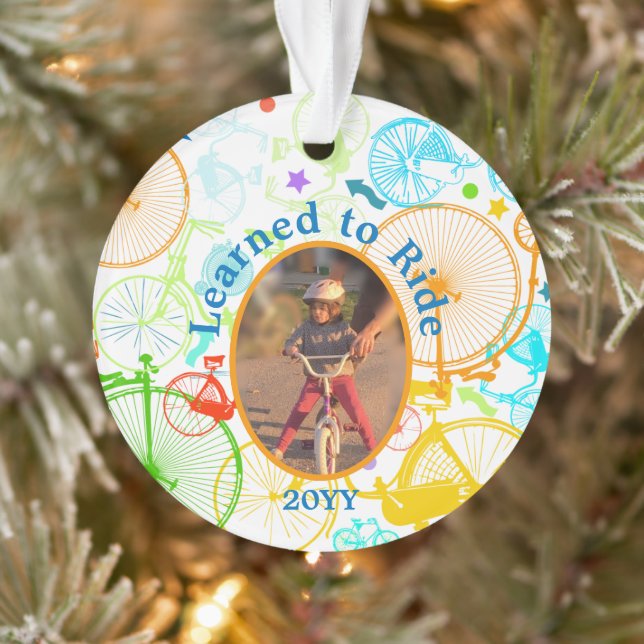 Vintages modernes Bikemodell leuchtendes Neonmuste Ornament (Baum)