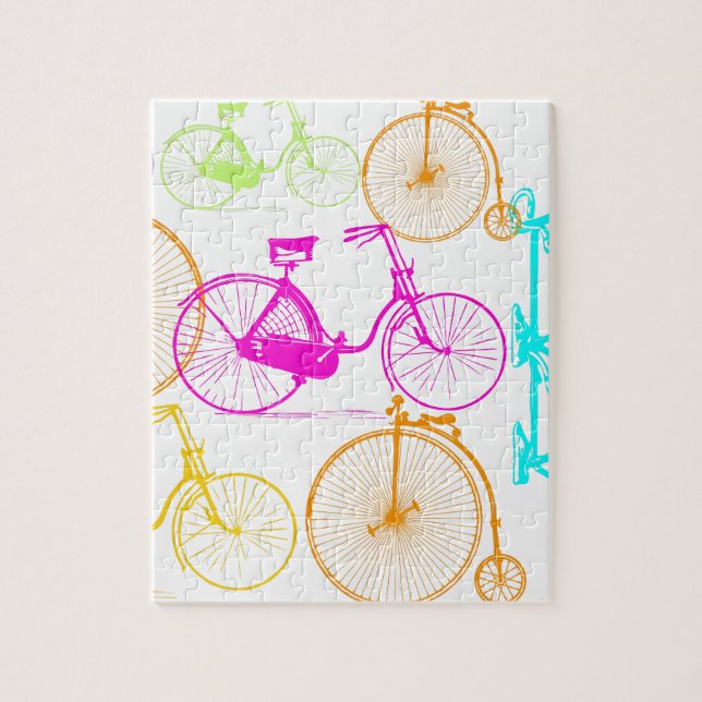 Vintages modernes Bikemodell leuchtendes Neonmuste Puzzle (Vertikal)