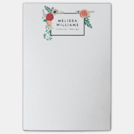 Vintages modernes Blumenmotiv Post-it Klebezettel