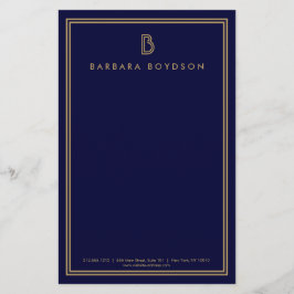 VINTAGES MODERNES GOLD- UND NAVATIONALMONOGRAMM-LO