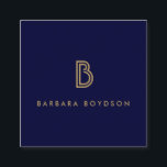 VINTAGES MODERNES GOLD- UND NAVATIONALMONOGRAMM-LO QUADRATISCHE VISITENKARTE<br><div class="desc">Die stilisierten Initialen für Ihren Namen oder Firmennamen werden zu einem klassischen,  modernen Logo auf dieser luxuriösen Visitenkartenvorlage. Ideal für jede Branche. © 1201AM CREATIVE</div>