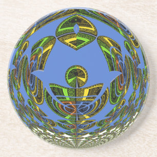 Vintages modernes Motiv Sandstein Untersetzer