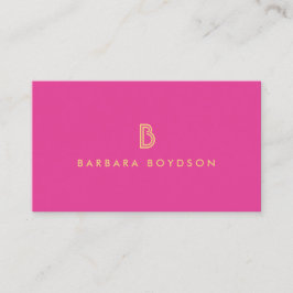 VINTAGES MODERNES PINK- UND GOLD-INITIALMONOGRAM-L VISITENKARTE
