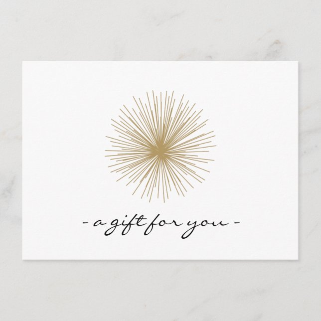 VINTAGES MODERNISTISCHES Geschenkzertifikat (Vorderseite)