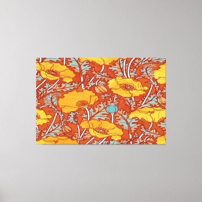 Vintages Mohn ~ Stretchierte Leinwand (Vorderseite)