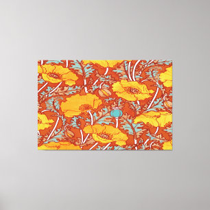 Vintages Mohn ~ Stretchierte Leinwand