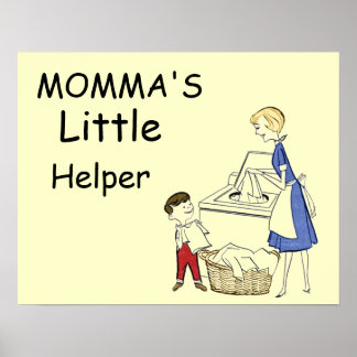 Vintages Mommas kleines Helferposter Poster