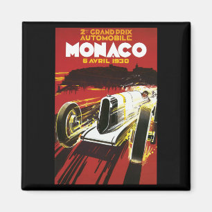 Vintages Monaco-Auto-Straßen-Rennen-Plakat Magnet