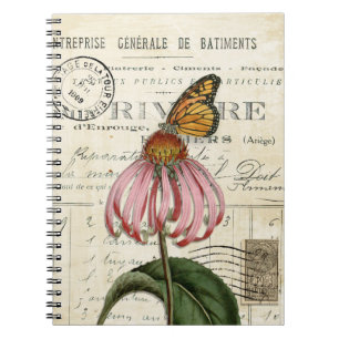 Vintages Monarch Butterfly Spiraljournal Notizblock