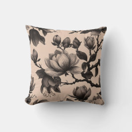 Vintages Monochrome Magnolia Pillow Kissen