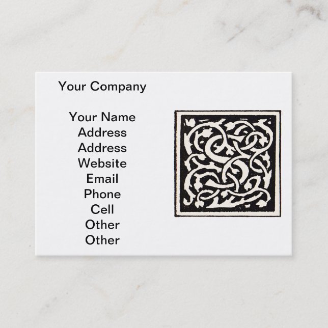 Vintages Monogram S Art Nouveau Visitenkarte (Vorderseite)