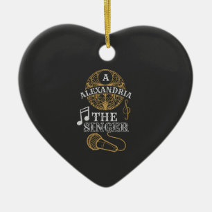 Vintages Monogram-Sänger-lustiges Musikmikrofon Keramik Ornament