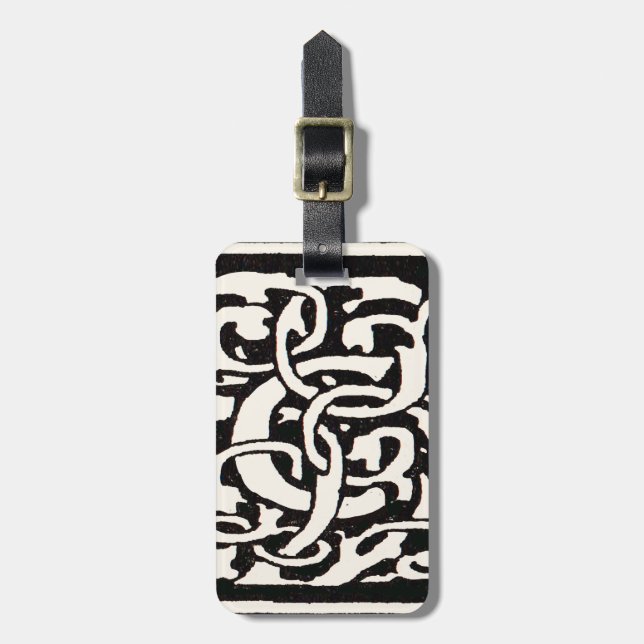 Vintages Monogramm C Jugendstil Gepäckanhänger (Vorderseite vertikal)