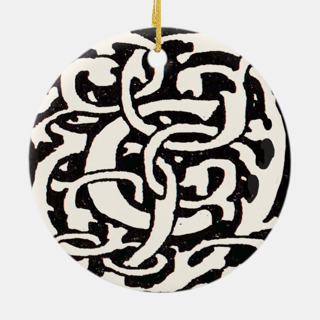 Vintages Monogramm C Jugendstil Keramikornament (Hinten)