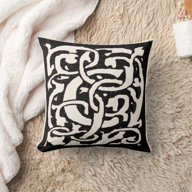 Vintages Monogramm C Jugendstil Kissen (Decke)