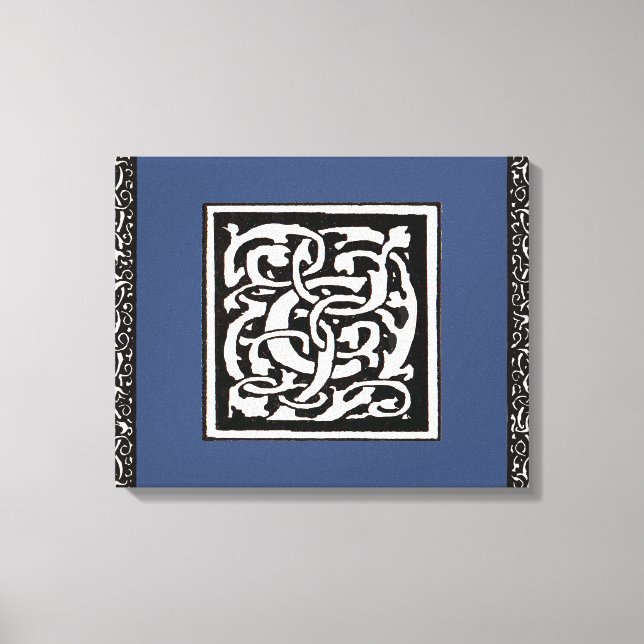 Vintages Monogramm C Jugendstil Leinwanddruck (Vorderseite)