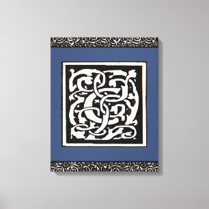 Vintages Monogramm C Jugendstil Leinwanddruck