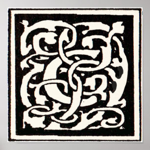 Vintages Monogramm C Jugendstil Poster
