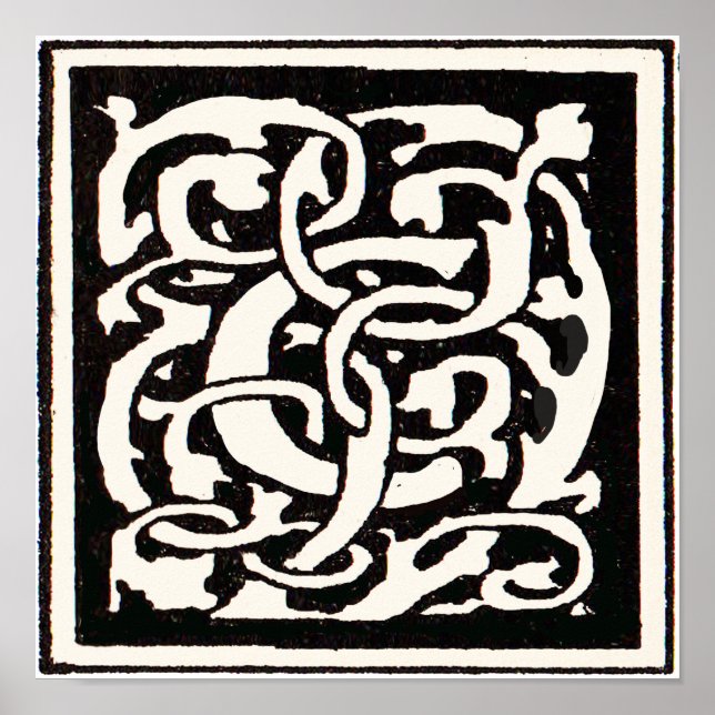 Vintages Monogramm C Jugendstil Poster (Vorne)