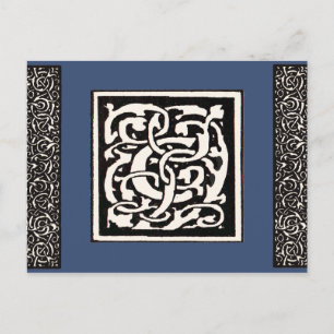 Vintages Monogramm C Jugendstil Postkarte