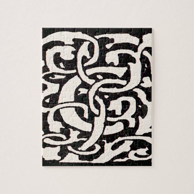 Vintages Monogramm C Jugendstil Puzzle (Vertikal)