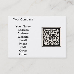 Vintages Monogramm C Jugendstil Visitenkarte