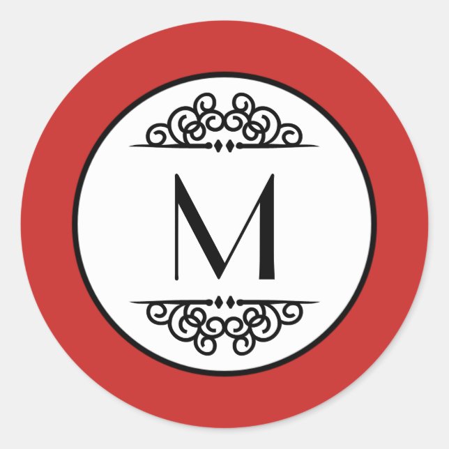 Vintages Monogramm - Circle Aufkleber (Vorderseite)