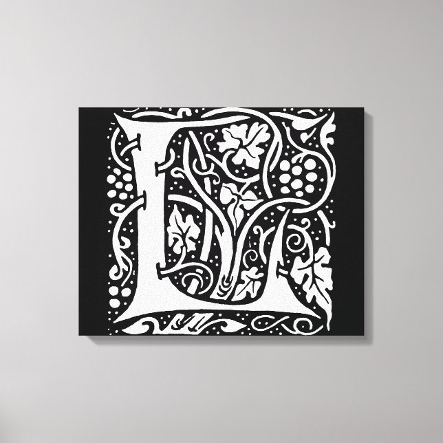 Vintages Monogramm L Art Nouveau Leinwanddruck (Vorderseite)